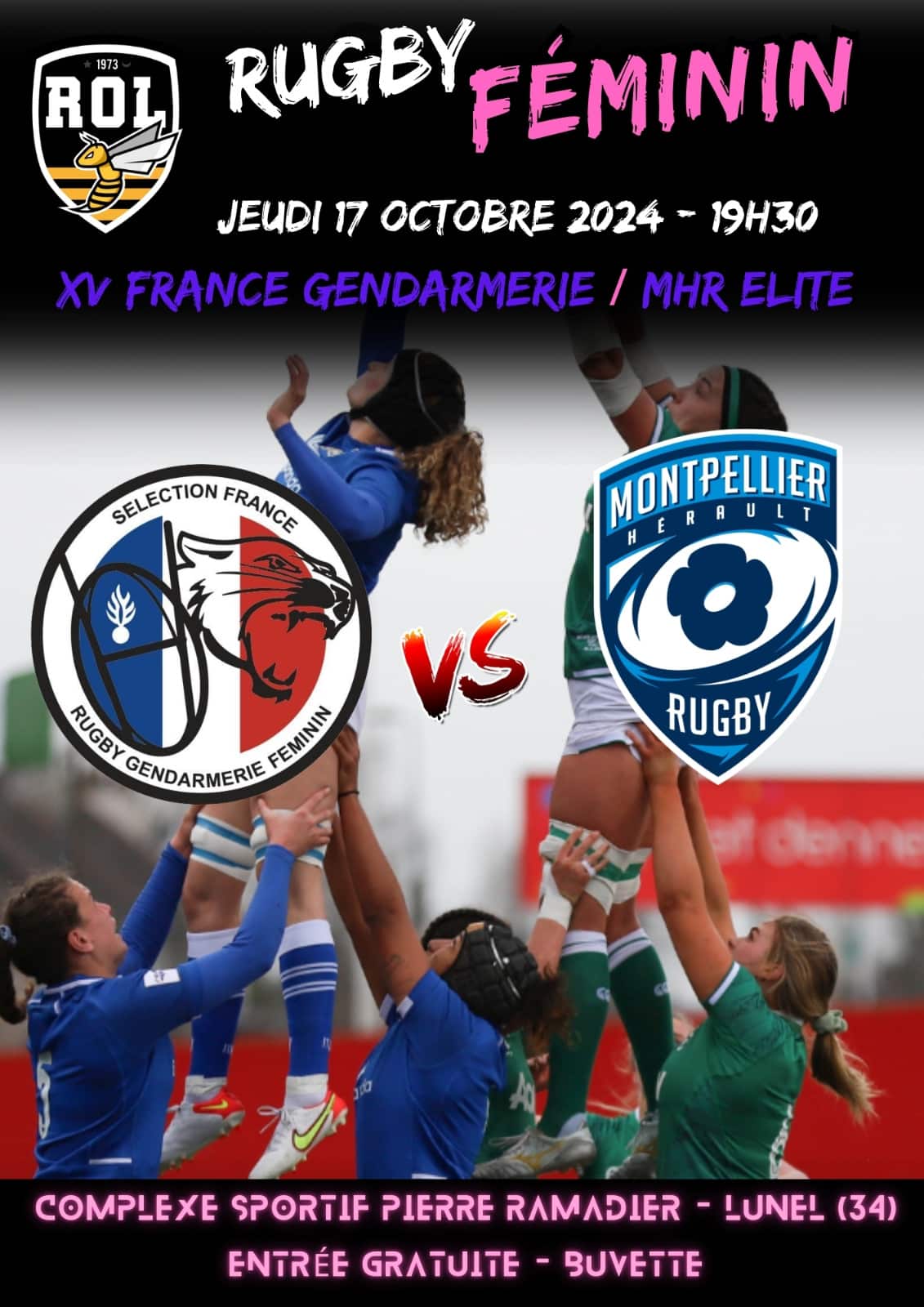 XV de France de la Gendarmerie face au MHR Elite